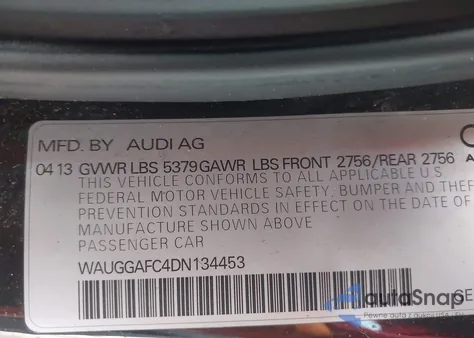 2013 Audi A6 3.0T Premium z USA, uszkodzony, nr VIN WAUGGAFC4DN134453